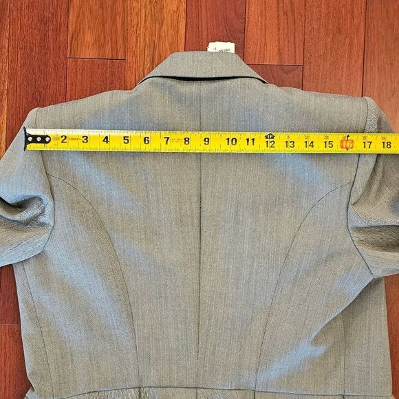 Wool Alexander McQueen Suit Jacket Herringbone Peplum Blazer size 48 IT NWT - Picture 15 of 15